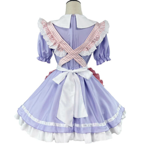 Cat Maid Cosplay Outfit Purple Back