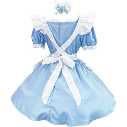 Cute Heart Lolita Maid Outfit Blue Back