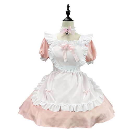 Cute Heart Lolita Maid Outfit Pink