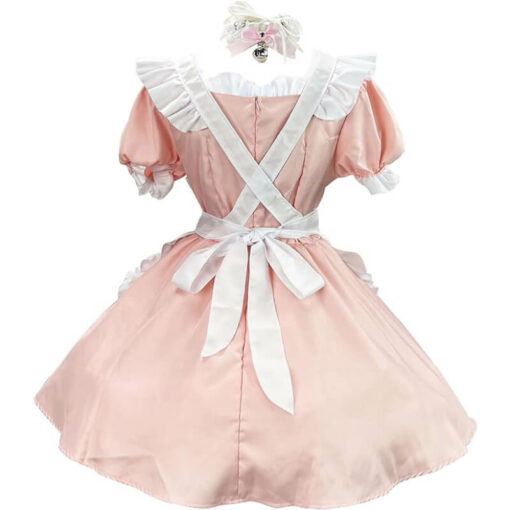 Cute Heart Lolita Maid Outfit Pink Back