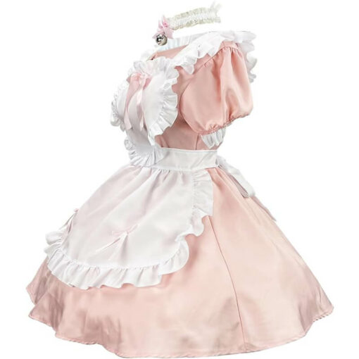 Cute Heart Lolita Maid Outfit Pink Side