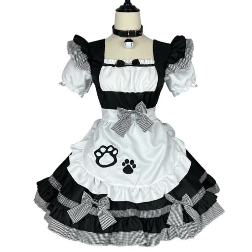 Cat Girl Sissy Maid Costume Dress Black