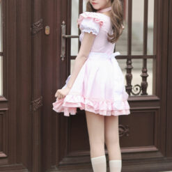 Cat Girl Sissy Maid Costume Dress Model Light Pink2