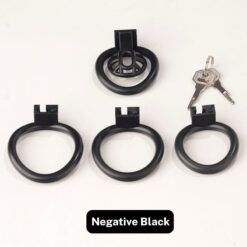 Inverted Plugged Innie Chastity Cage Negative Black