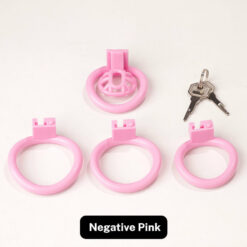 Inverted Plugged Innie Chastity Cage Negative Pink