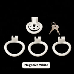 Inverted Plugged Innie Chastity Cage Negative White
