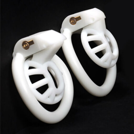 Inverted Plugged Innie Chastity Cage White