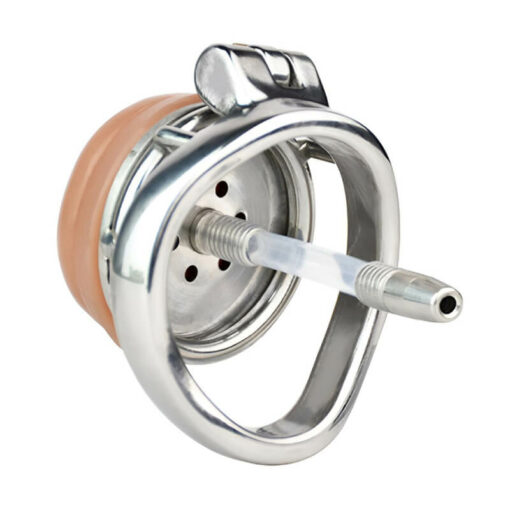 Realistic Pussy Flat Chastity Cage With Curved Ring2