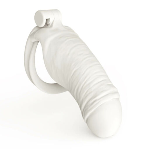 Realistic White Penis Chastity Cage Main3