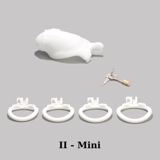 Realistic White Penis Chastity Cage Version II Mini
