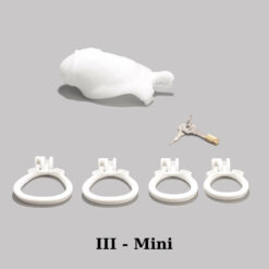 Realistic White Penis Chastity Cage Version III Mini