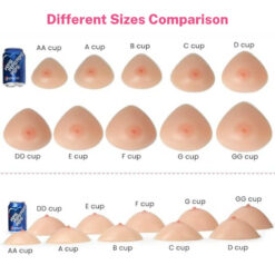 Self Adhesive Triangular Silicone Breast Forms Size Comparison