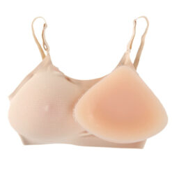 Sheer Mesh Pocket Bra With Silicone Breast Forms Set Beige7