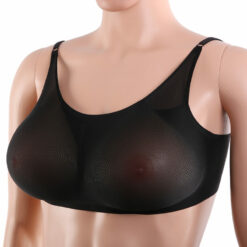 Sheer Mesh Pocket Bra With Silicone Breast Forms Set Black4