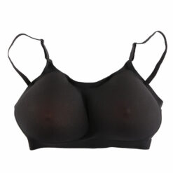Sheer Mesh Pocket Bra With Silicone Breast Forms Set Black7