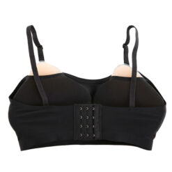 Sheer Mesh Pocket Bra With Silicone Breast Forms Set Black8