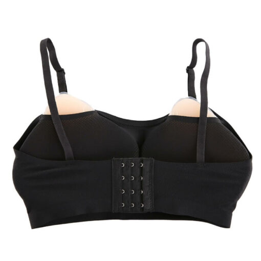 Sheer Mesh Pocket Bra With Silicone Breast Forms Set Black8