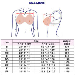Silicone Prosthetic Breast Forms With Shoulder Straps Size Chart