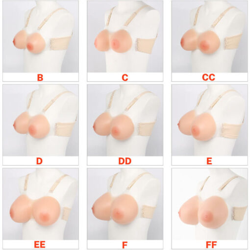 Silicone Prosthetic Breast Forms With Shoulder Straps Size Comparison2