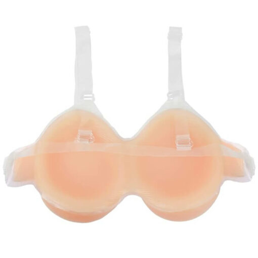 Strap On Realistic Silicone Breast Forms With Cleavage Beige Back