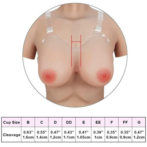Strap On Realistic Silicone Breast Forms With Cleavage Size Of Cleavage