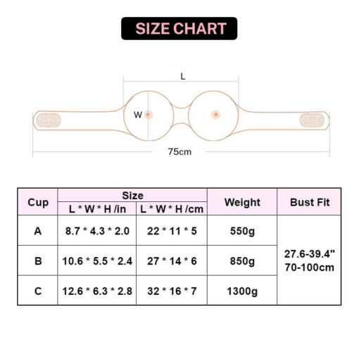 Tube Top Lightweight Breast Forms For Crossdressers Size Chart