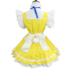 Yellow Short French Maid Costume Dress Back