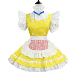 Yellow Short French Maid Costume Dress Front