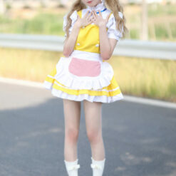 Yellow Short French Maid Costume Dress Model1