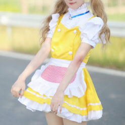 Yellow Short French Maid Costume Dress Model2