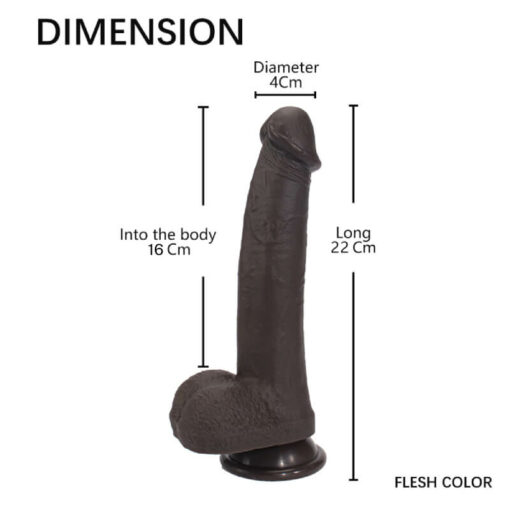 10 Inch BBC Realistic Black Cock Dildo Size