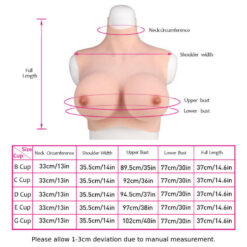 Silicone Teardrop Breast Plate Size Chart