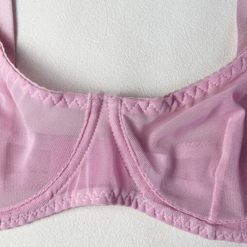 Femboy Sheer Mesh Lingerie Set Pink Detail 1