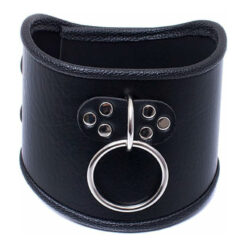 Faux Leather O Ring Sissy Slave Collar Front