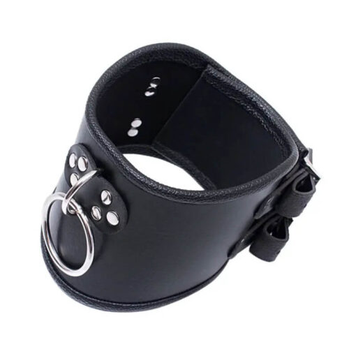 Faux Leather O Ring Sissy Slave Collar Top