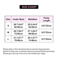 Femboy Sheer Mesh Lingerie Set Size Chart