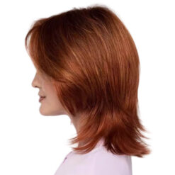 Amanda Shoulder Length Wavy Wig With Side Bangs Brown Side