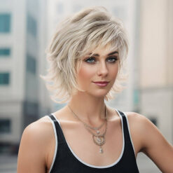 Ava Modern Messy Short Wig Gradient Gold