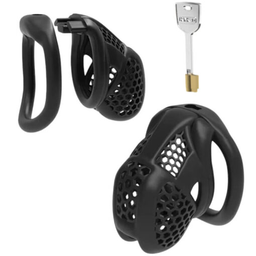 Beehive Cobra 3D Printed Chastity Cage With Mini Lock Illustration
