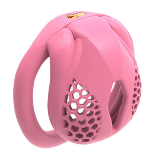 Beehive Cobra 3D Printed Chastity Cage With Mini Lock Pink Nub