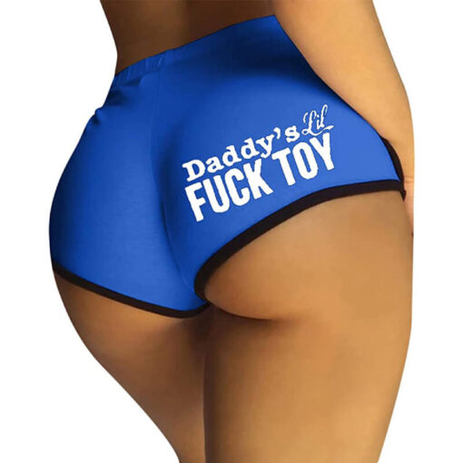 Daddy's Fuck Toy Printed Mini Booty Shorts Blue