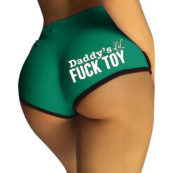 Daddy's Fuck Toy Printed Mini Booty Shorts Green