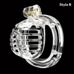 Grid Holes Breathable Chastity Cage Transparent Style B