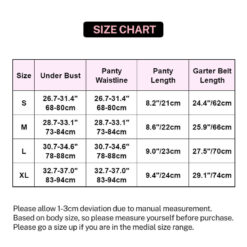Naughty School Girl Outfit Bra & Skirt Costume Size Chart