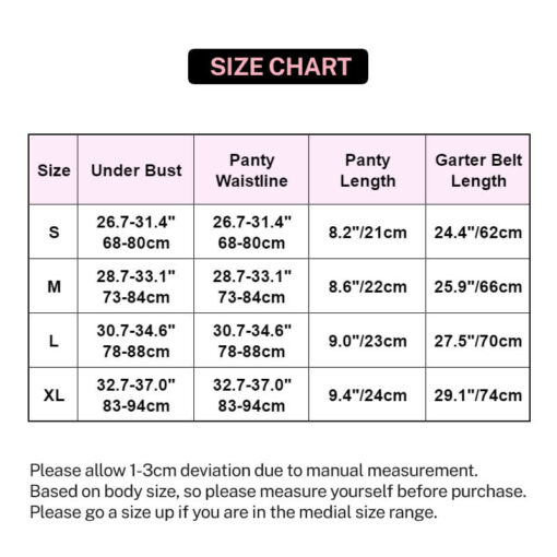 Naughty School Girl Outfit Bra & Skirt Costume Size Chart
