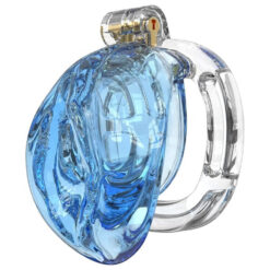 Pussy Lips Silicone Chastity Cage Blue