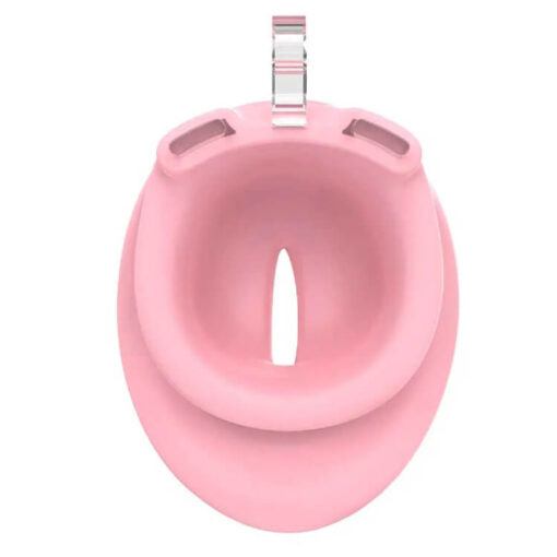 Pussy Lips Silicone Chastity Cage Pink Side 1