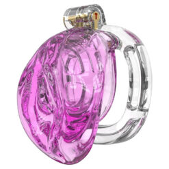 Pussy Lips Silicone Chastity Cage Purple