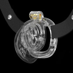 Pussy Lips Silicone Chastity Cage Transparent With Strap