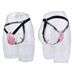 Realistic Vagina Shaped Sissy Chastity Cup Pink With Strap
